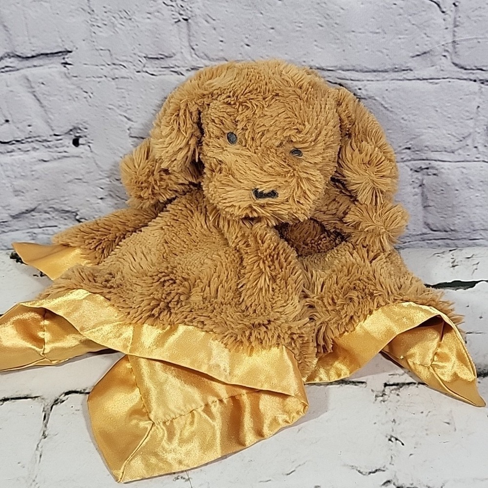Cloud Island Puppy Dog Lovey Security Blanket Satin Plush Fuzzy‎ Brown - Picture 2 of 6